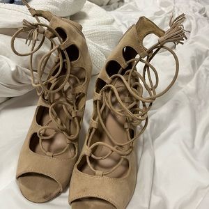 Aldo nude strap heels